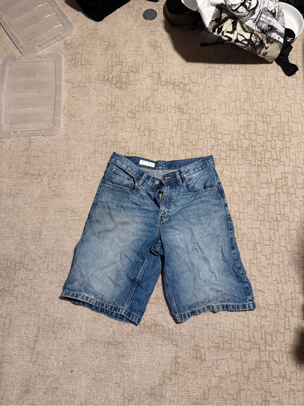 Zara Light Blue Denim Bermuda Shorts